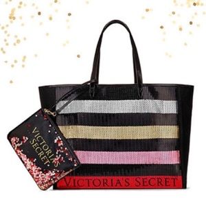 Victoria Secret bling tote bag & confetti clutch